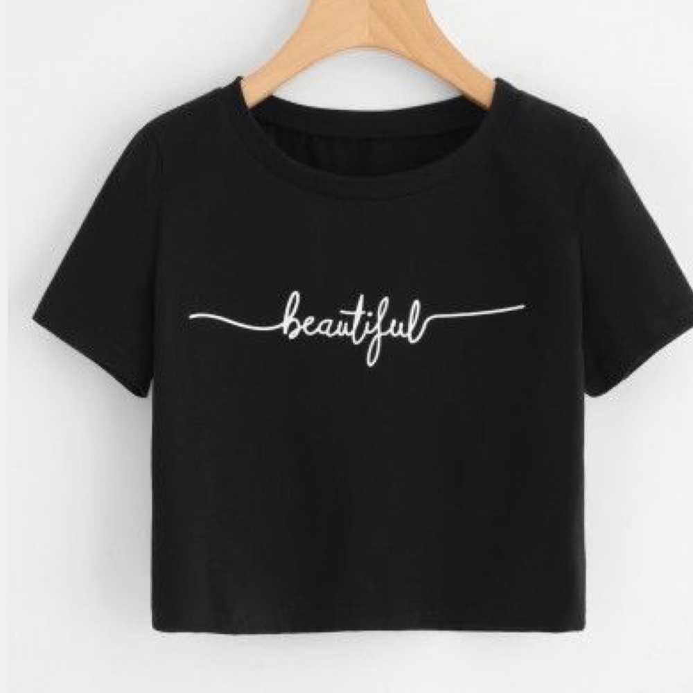 New Graphic Crop Top Beautiful Graphic Tee